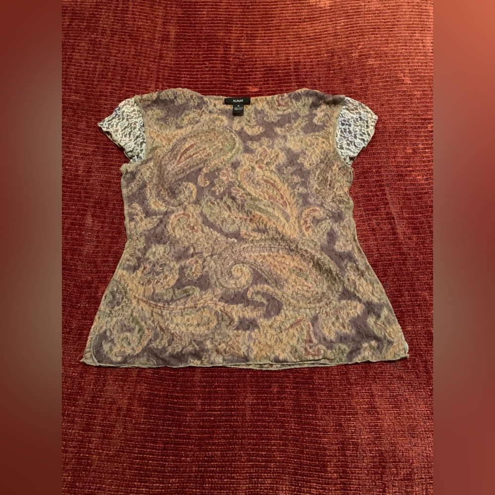 Paisley & Floral Tan Brown Top - Picture 9 of 9